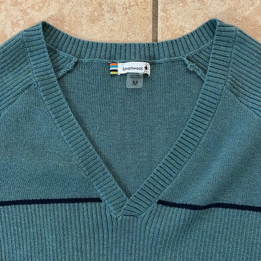 Smartwool Vneck Shadow Pine Pointelle Stripe Tuni… - image 4